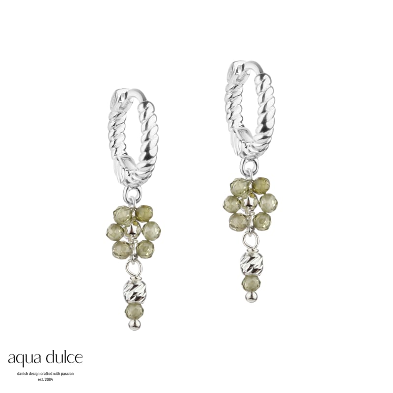 Daisy Olive Hoop 12 Mm Silver