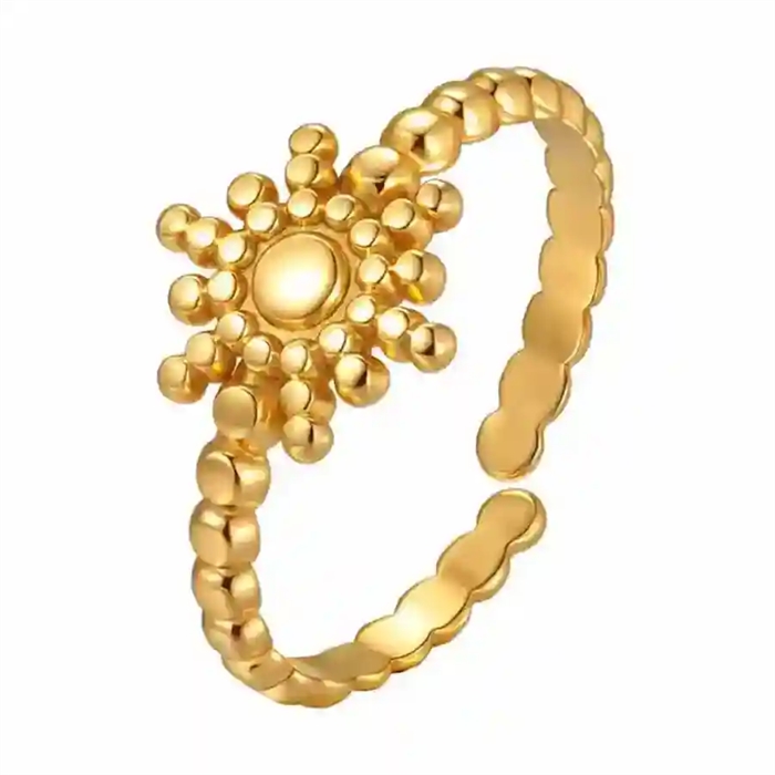 Soleil Ring - Forgyldt Justerbar Blomsterring