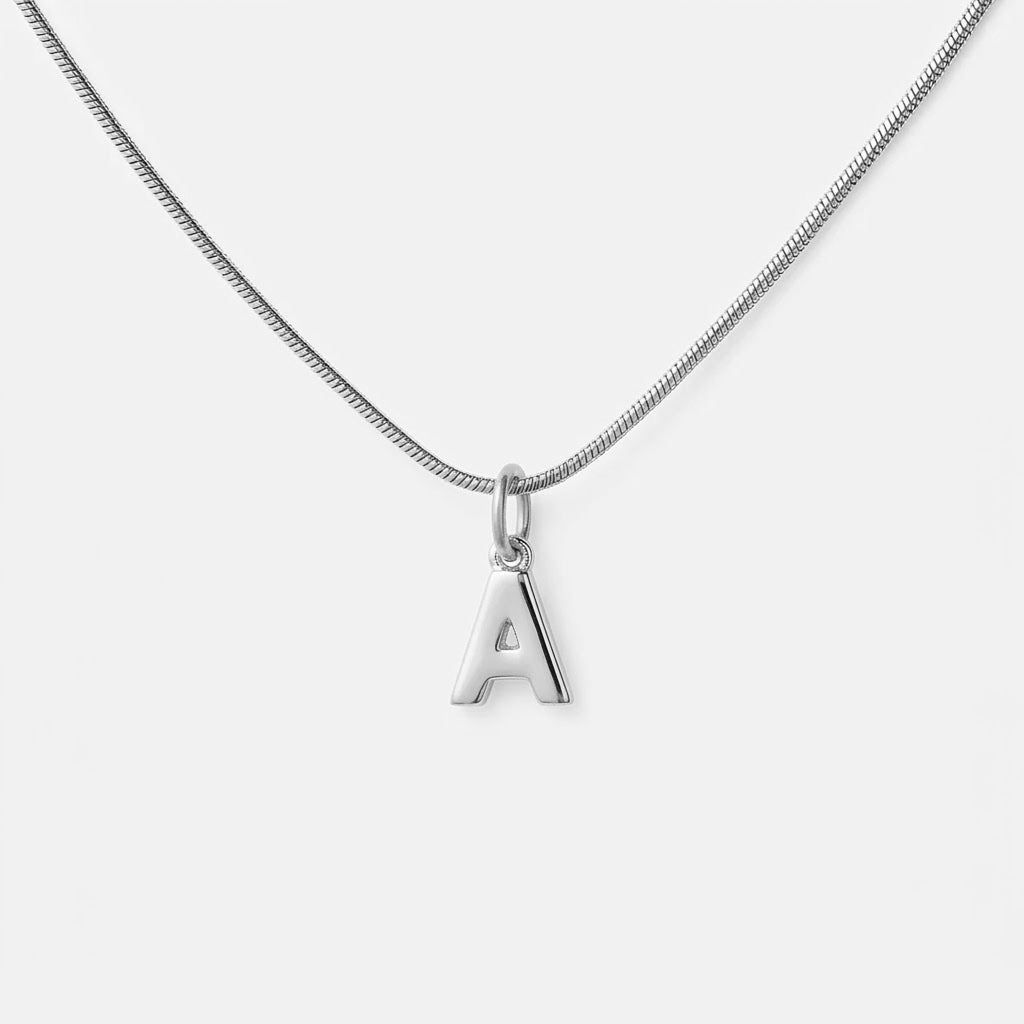Bogstav Halskæde Sølvfarvet