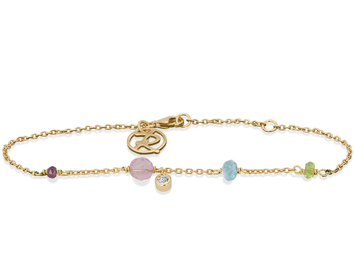 Rabinovich - Armbånd Med Farvede Sten Forgyldt - Minetta