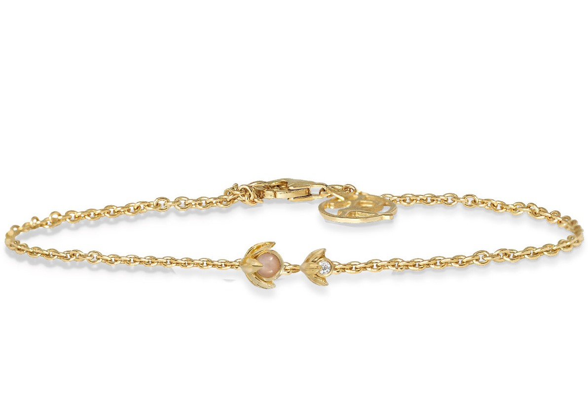 Rabinovich - Armbånd Forgyldt Med Peach Månesten - Water Lily