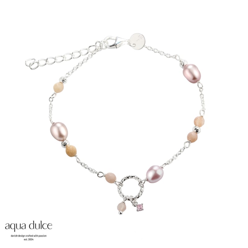 Koi Rose Pearl Bracelet Silver