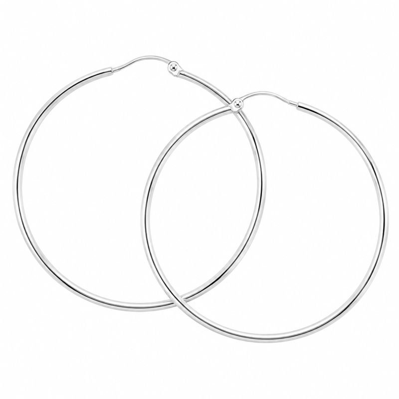 Ana Hoop Large 40 Mm  Silver