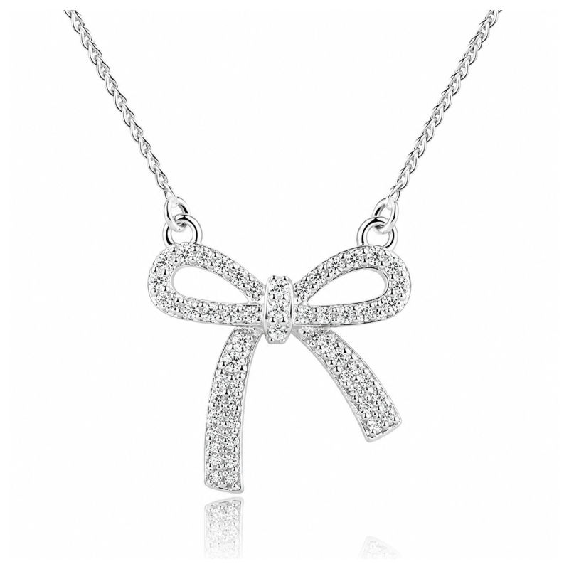 Elegant Bow Necklace  Silver