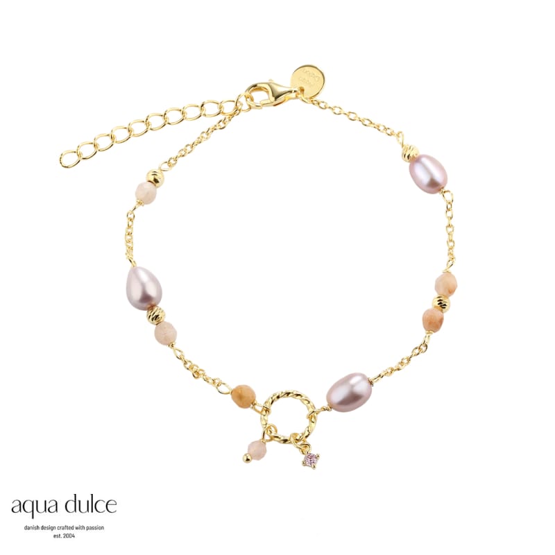 Koi Rose Pearl Bracelet   Golden