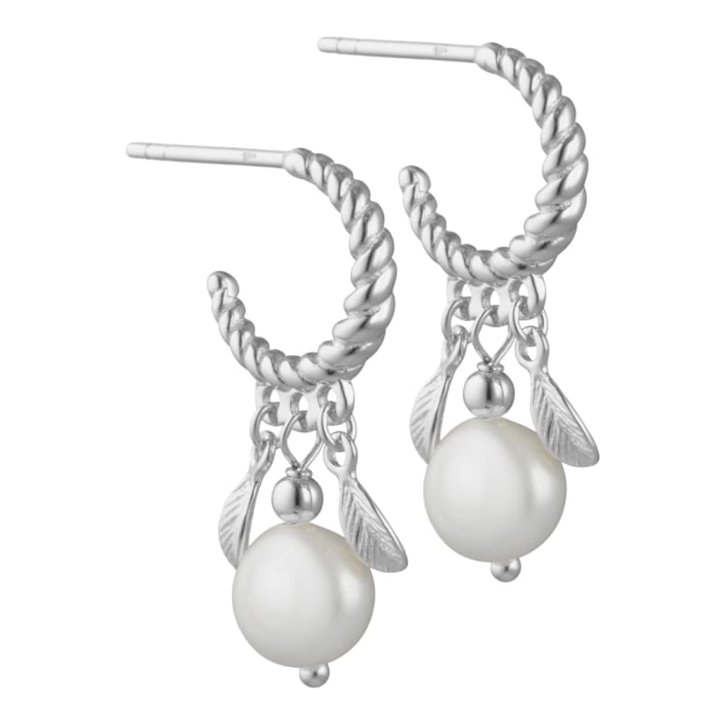Pearly Penny Hoops Silver