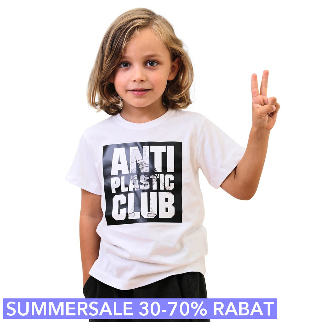 Anti Plastic Club - Limiteret Hvid T-shirt Kids - Drengpige