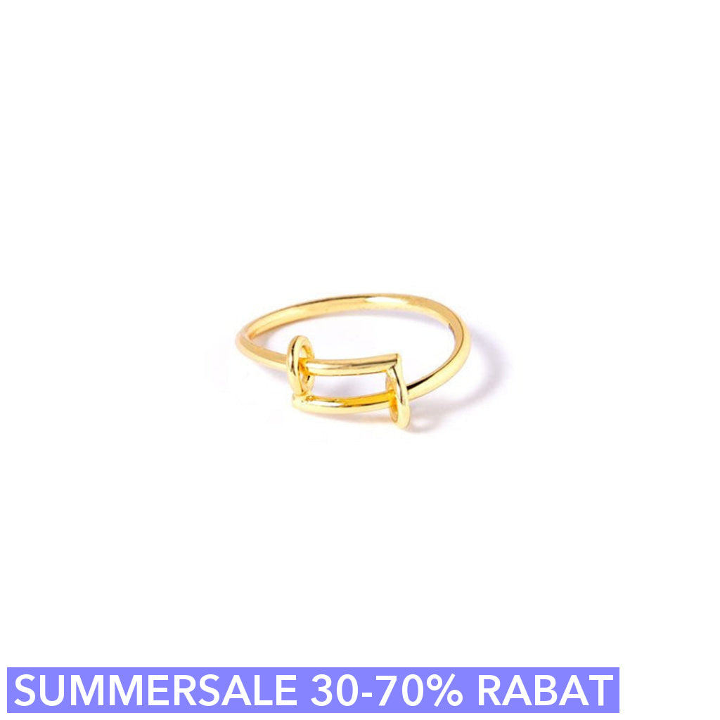 Fingerring - Intoyou - Onesize Regulerbar Størrelse - 18 Karat Forgyldt Sterling Sølv