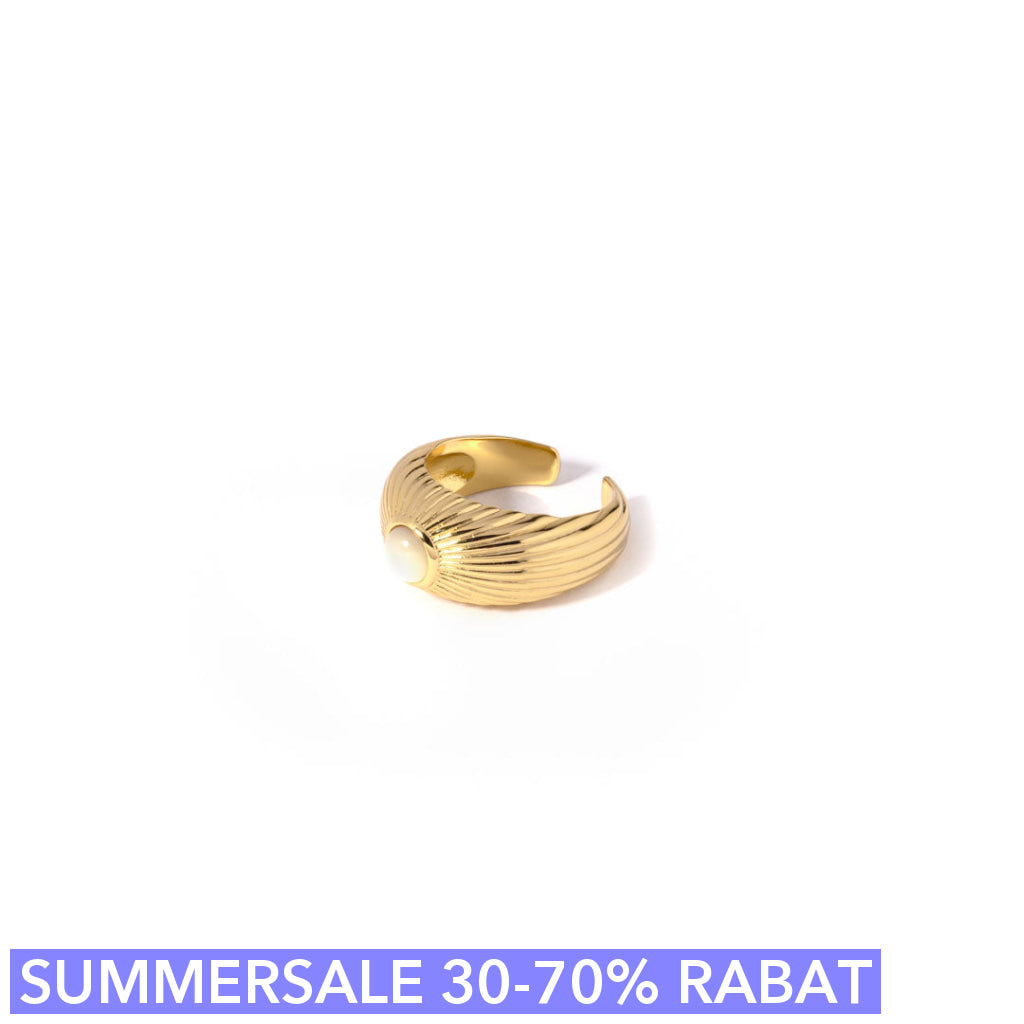 Fingerring Cuff - Rayray - Onesize Regulerbar Størrelse - 18 Karat Forgyldt Sterling Sølv
