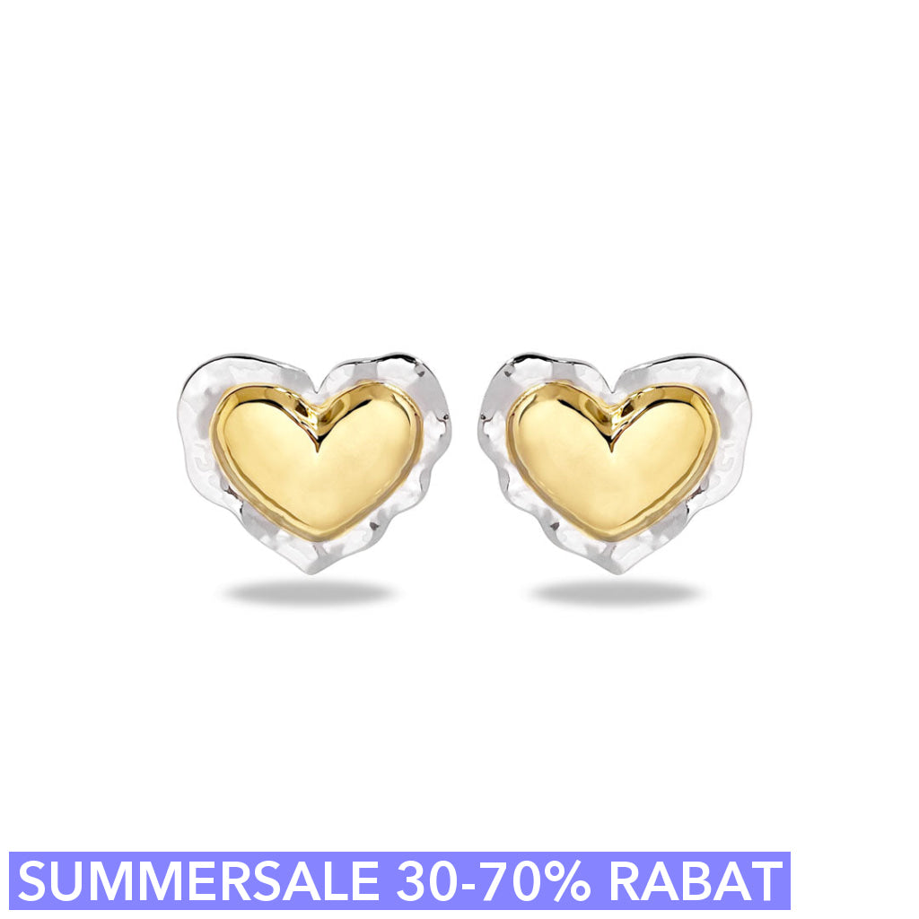 øreringesæt - Heartcushion - 18 Karat Forgyldning