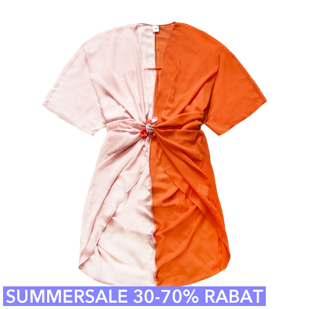 Tofarvet Kimono I Abrikos Og Pudder Breeze - One Size