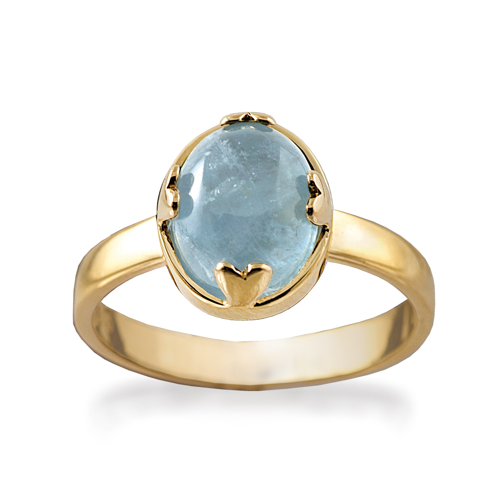 Rabinovich - Guldring Med Aquamarin - Loving Embrace - Størrelse 51