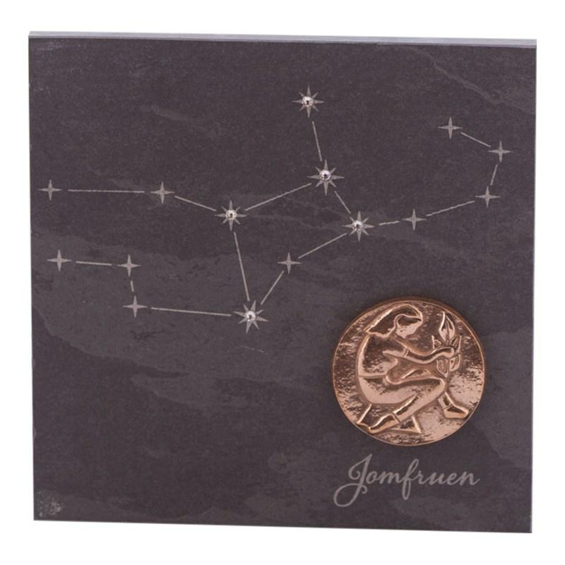 Stjernetegn 145 X 145 Cm Billede 399- Kr Skifer Bronze Swarovski Krystaller Alletiders Gaveide - Stjernetegn Jomfru 2408-23 09
