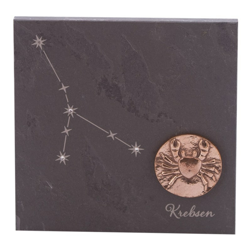 Stjernetegn 145 X 145 Cm Billede 399- Kr Skifer Bronze Swarovski Krystaller Alletiders Gaveide - Stjernetegn Krebs 2206-2207