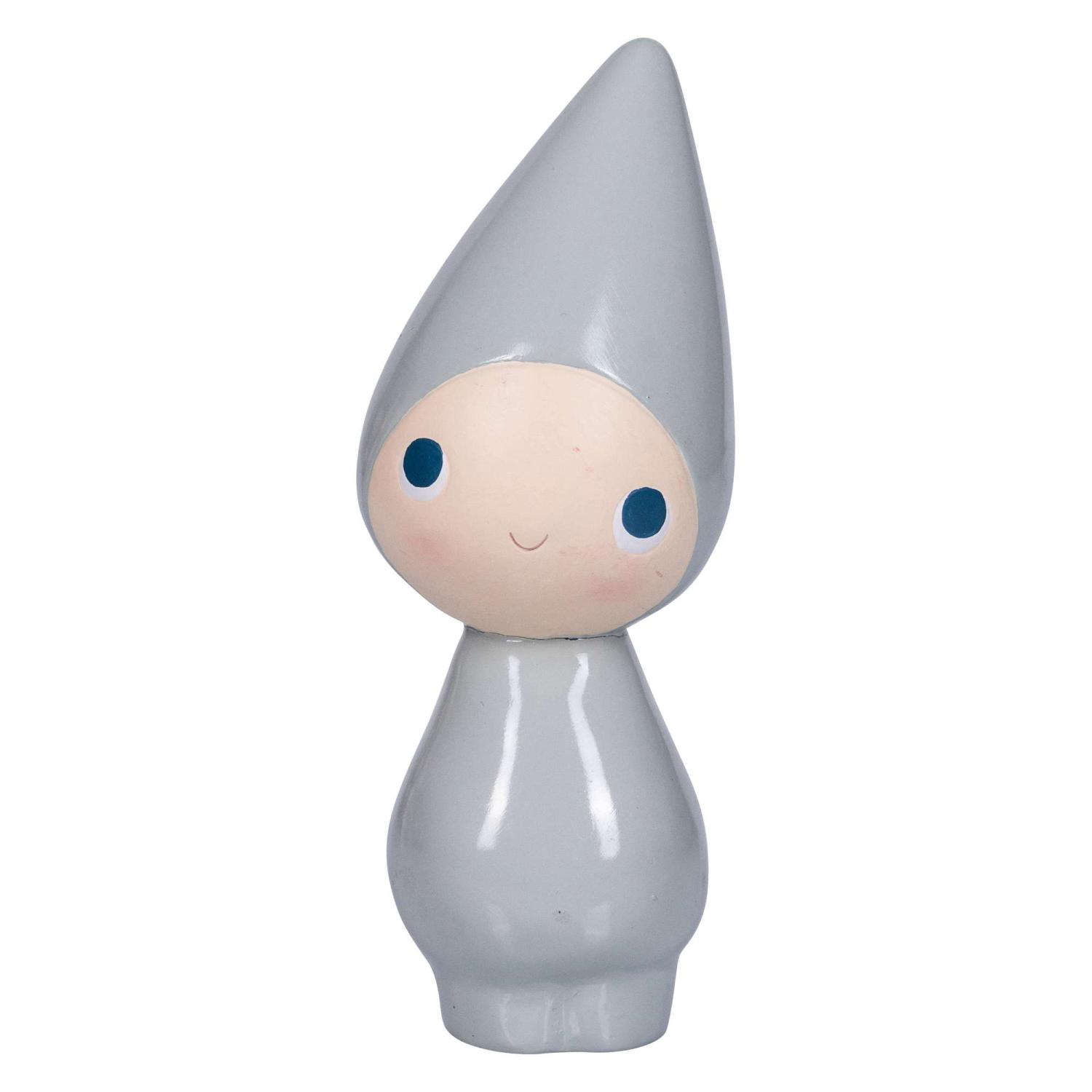 Peggy - Fin Figur Med Store øjne 11 Cm - Sort Grå Eller Hvid - Figur Peggy Smilende