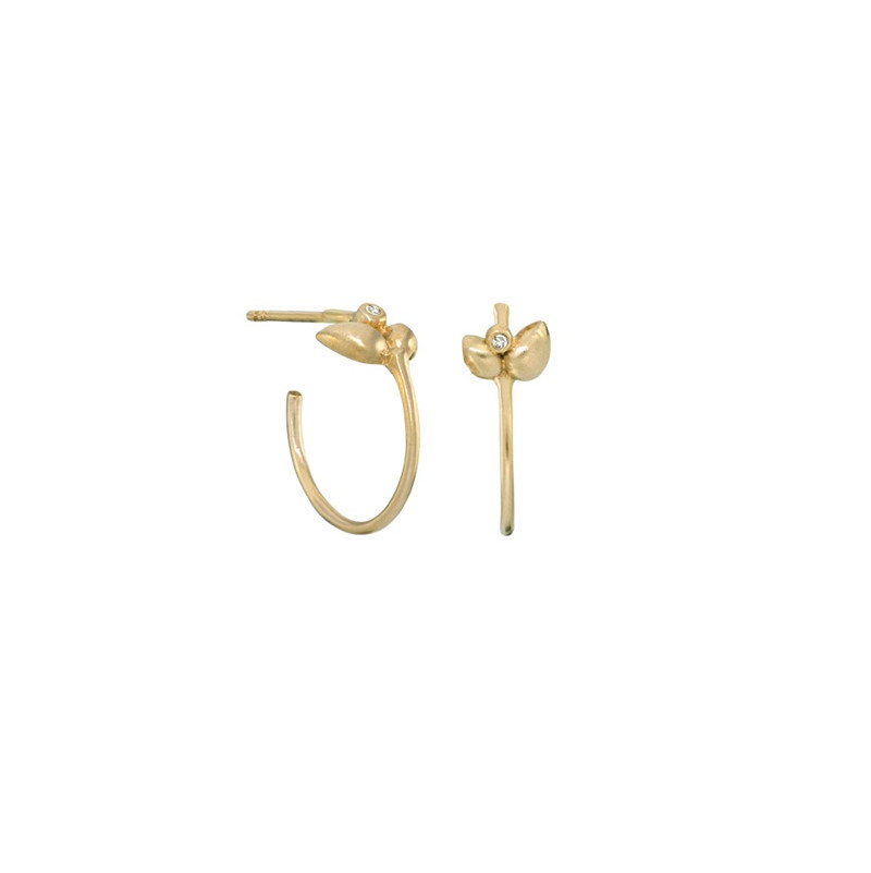 Rabinovich Creol I Smuk Design I 14 Karat Guld Med 001 Ct Brillant Fra Serien Diamond Star Længde Guld Creol 16 Mm