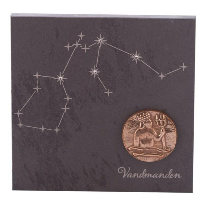 Stjernetegn 145 X 145 Cm Billede 399- Kr Skifer Bronze Swarovski Krystaller Alletiders Gaveide - Stjernetegn Vandmand 2101-1802