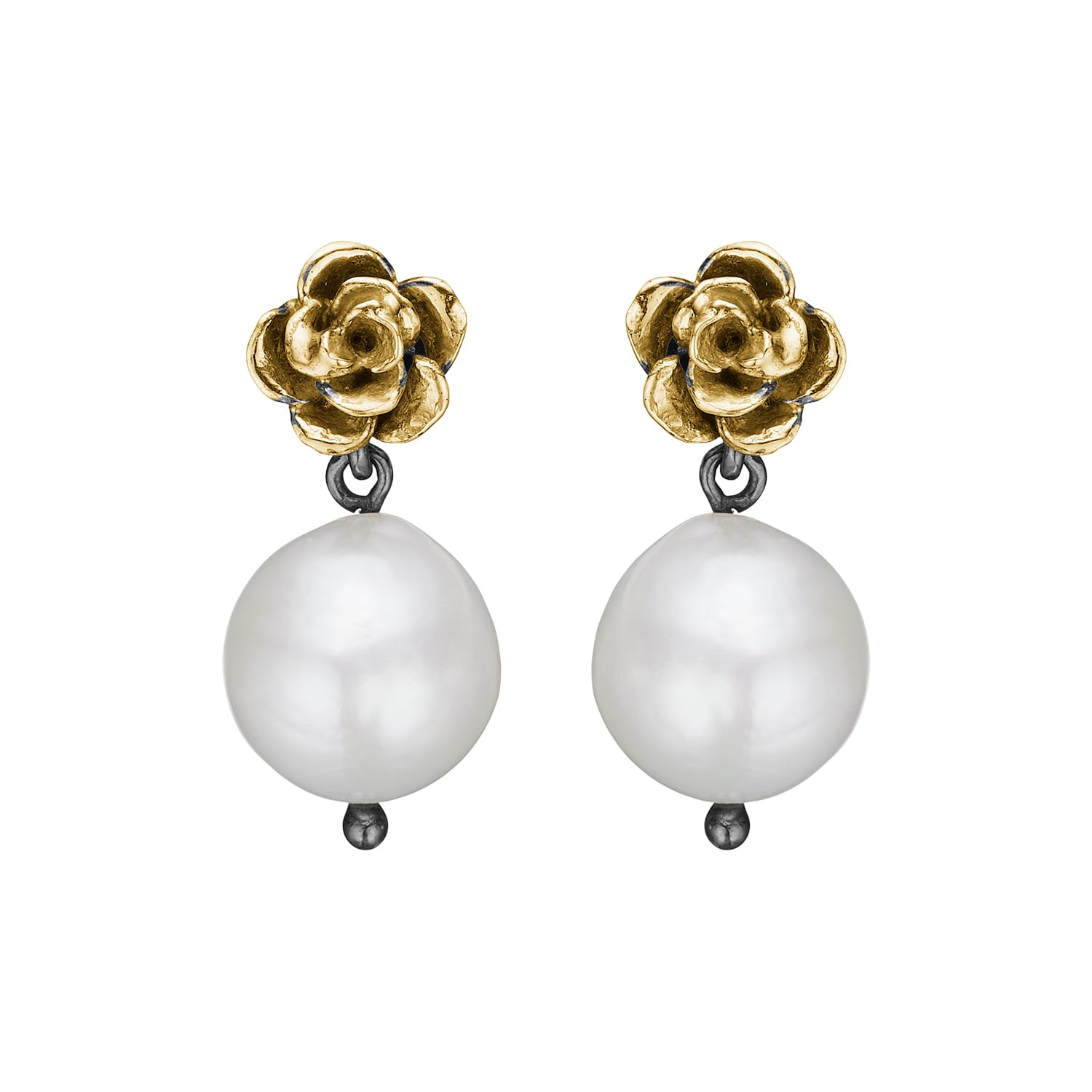 Aphrodite Golden Rose Pearl ørestikkere