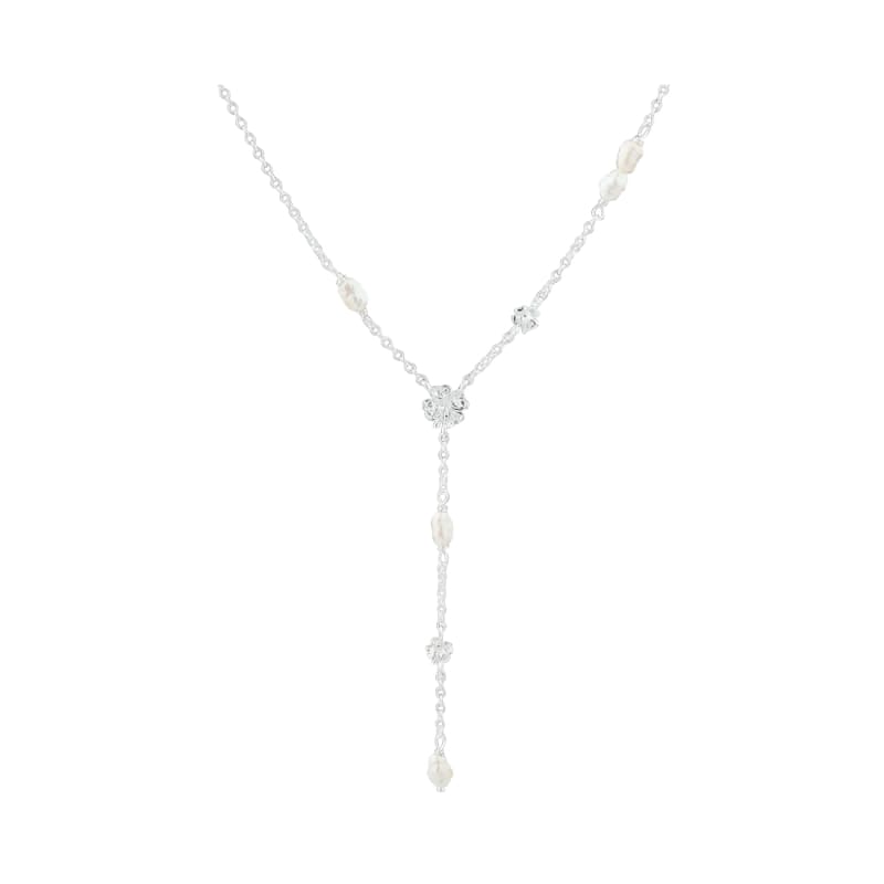 Clover Y-necklace  Silver