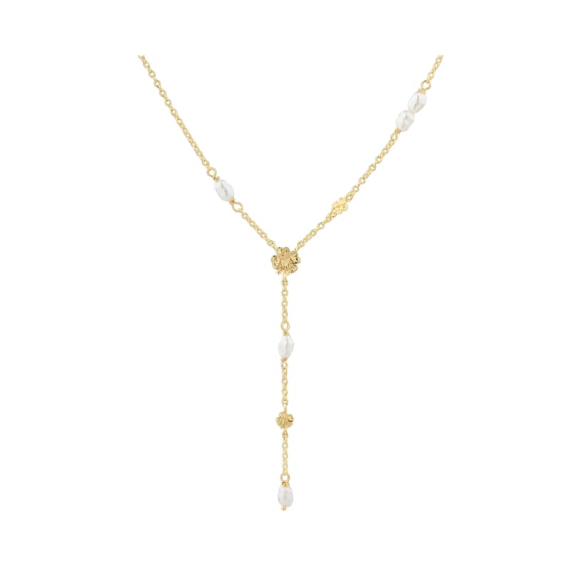 Clover Y-necklace  Golden