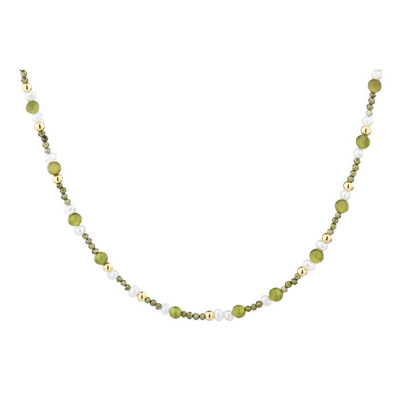 Aya Olive Necklace  Golden