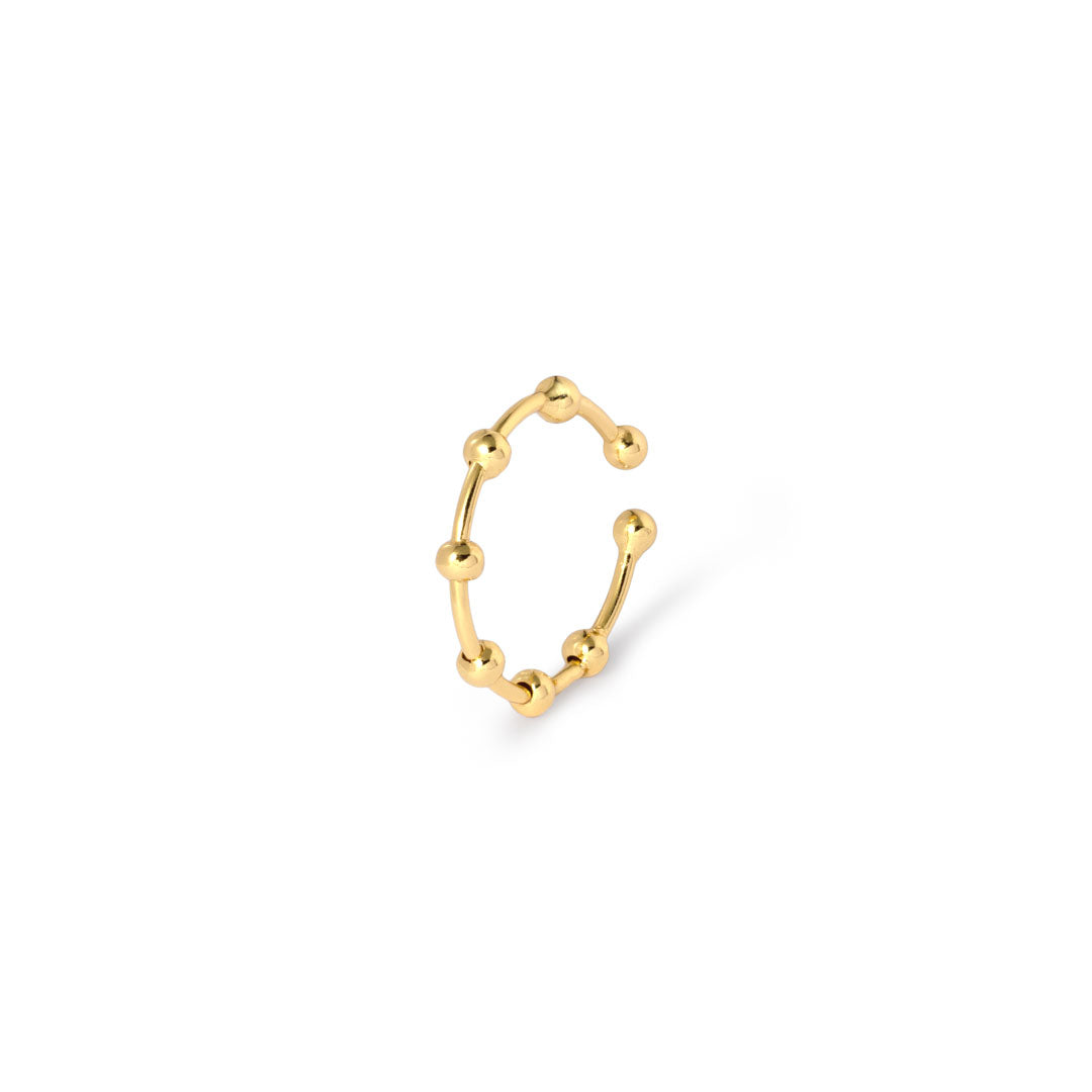 Cuff Fingerring - Dotondot - Onesize Regulerbar Størrelse - 18 Karat Forgyldt Sterling Sølv