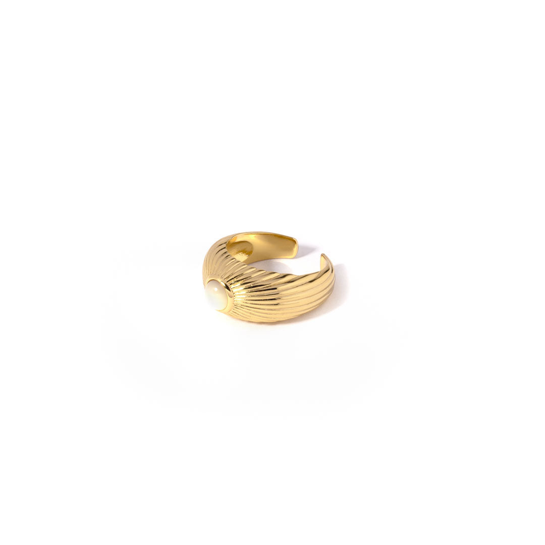 Fingerring  Cuff - Rayray - Onesize Regulerbar Størrelse - 18 Karat Forgyldt Sterling Sølv