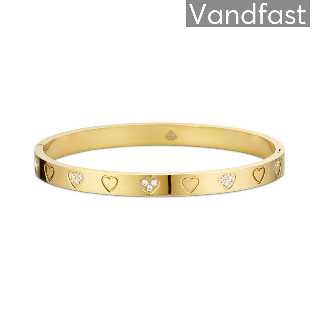 Annebrauner Heart Bangle Armbånd 18k Guldbelagt