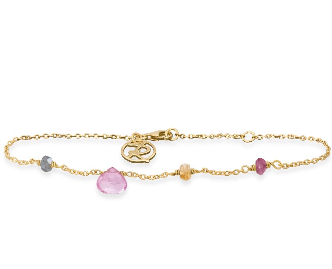 Forgyldt Armbånd Med Pink Turmalin Grøn Turmalin Pink Topas Citrin Hurtig Levering På Design Smykker Fra Rabinovich