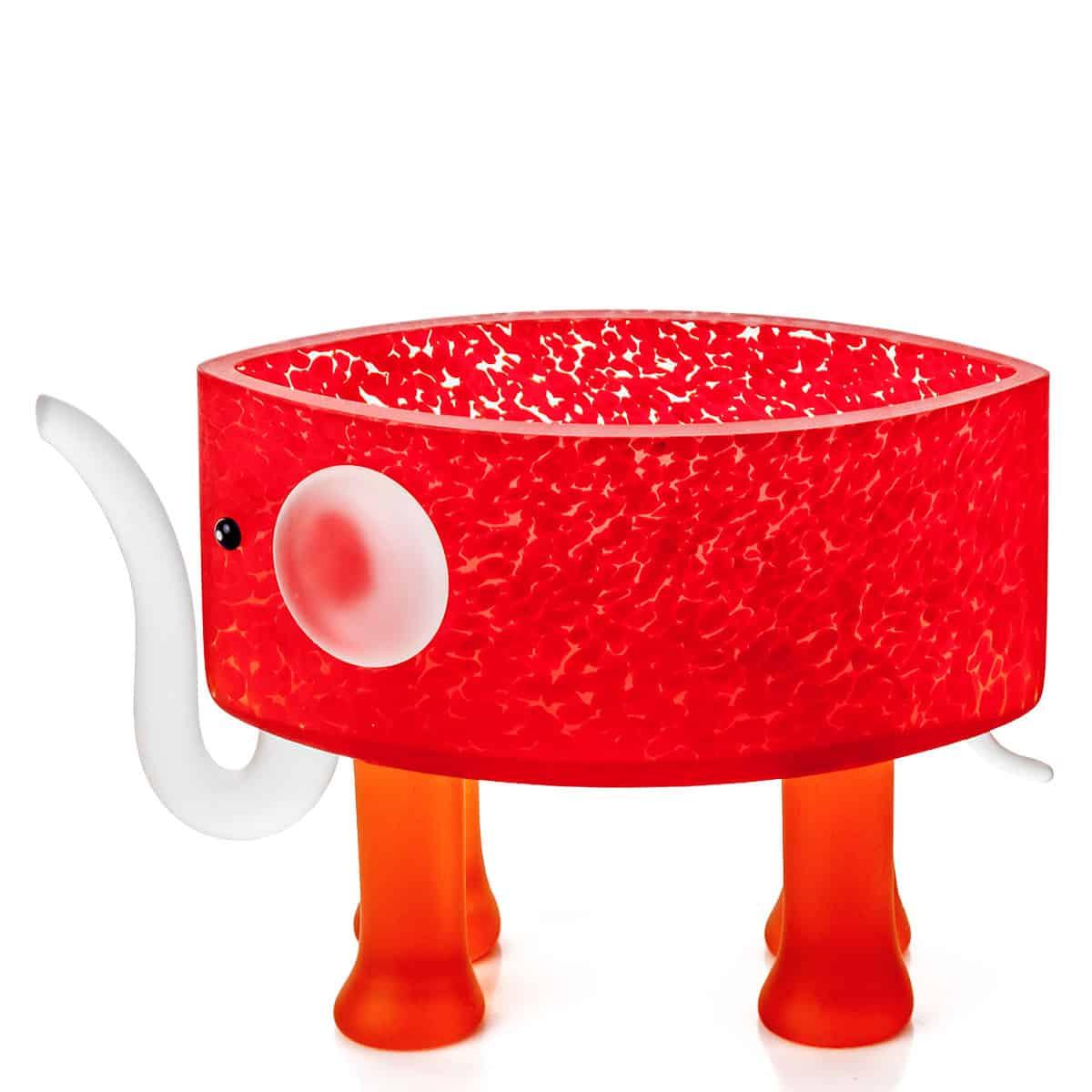 Elefant Kunsthåndværk I Glas Rød Og Orange 24x31x26 Cm Glaskunst I Særklasse Borowski