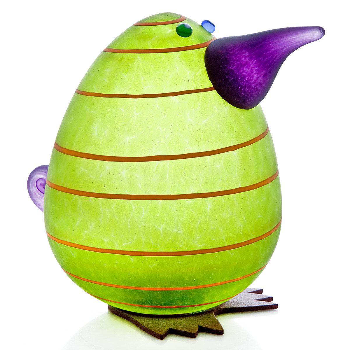 Glas Skulptur Kiwi Fugl Egg I Limegrøn Højde 18 Cm Glaskunst I Særklasse Fra Borowski