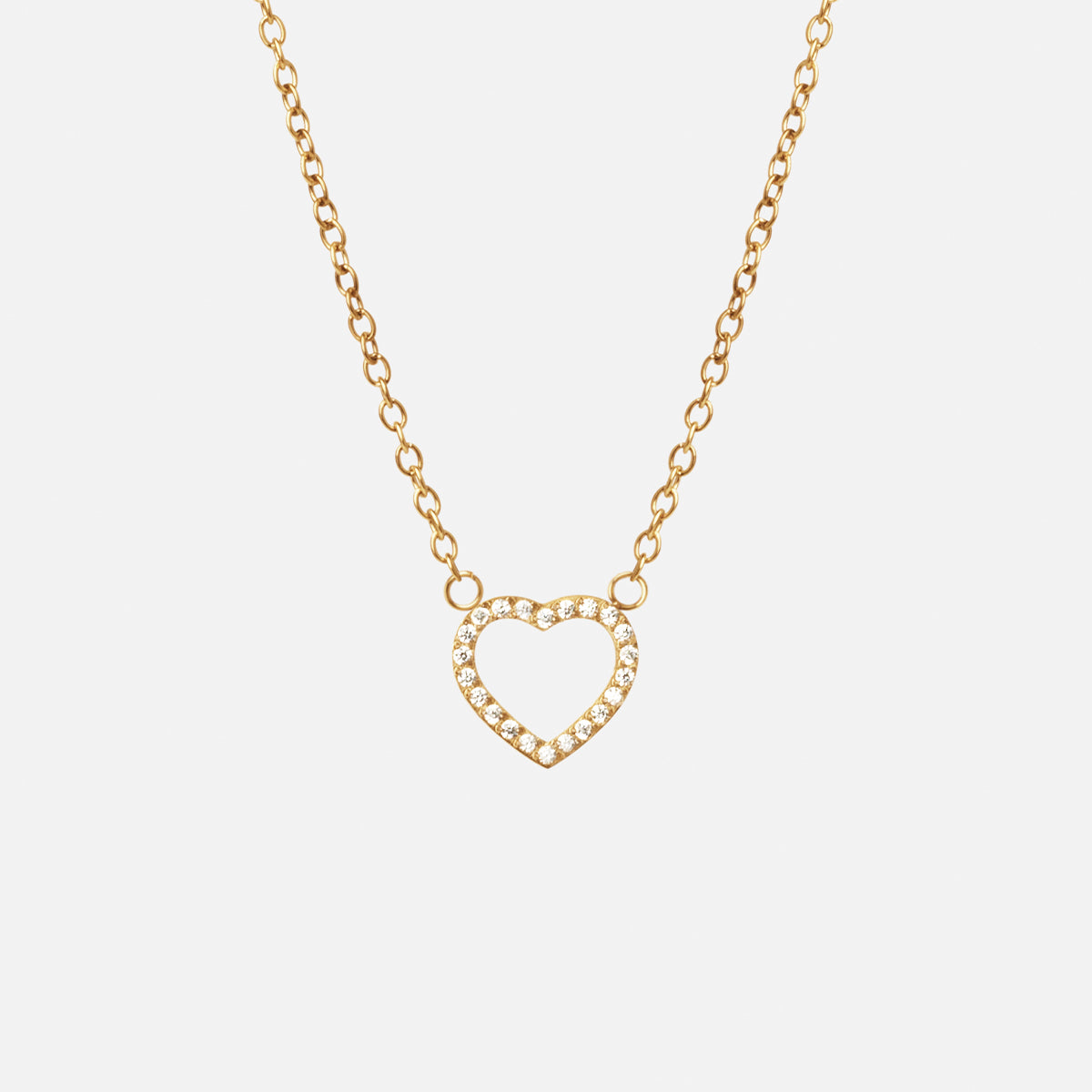 Heart Zirkon Halskæde 18k Guldbelagt 12mm