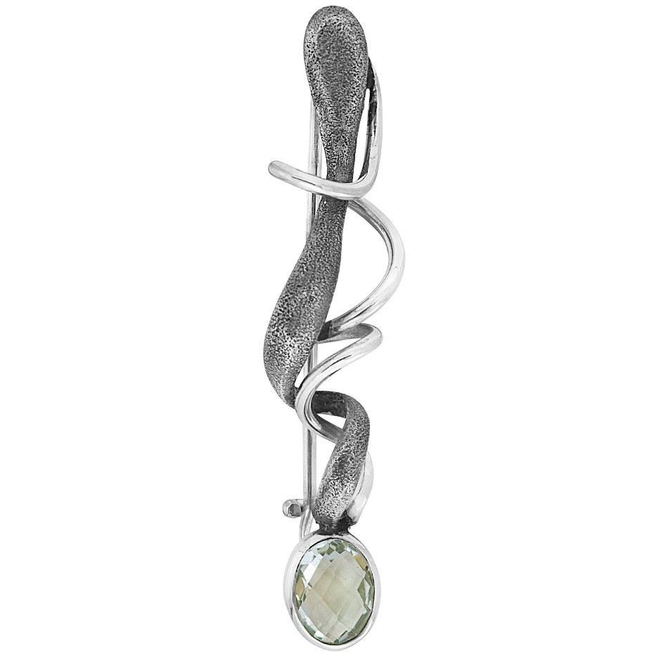 Rabinovich - Sølv Broche Med Prasiolit - Classy Curl