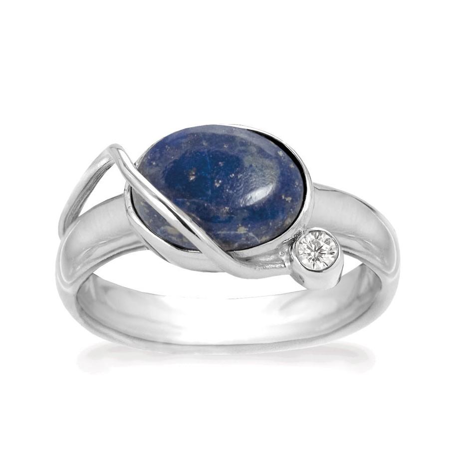 Rabinovich - Sølv Ring Med Blå Lapis - Starry Night - Størrelse 51