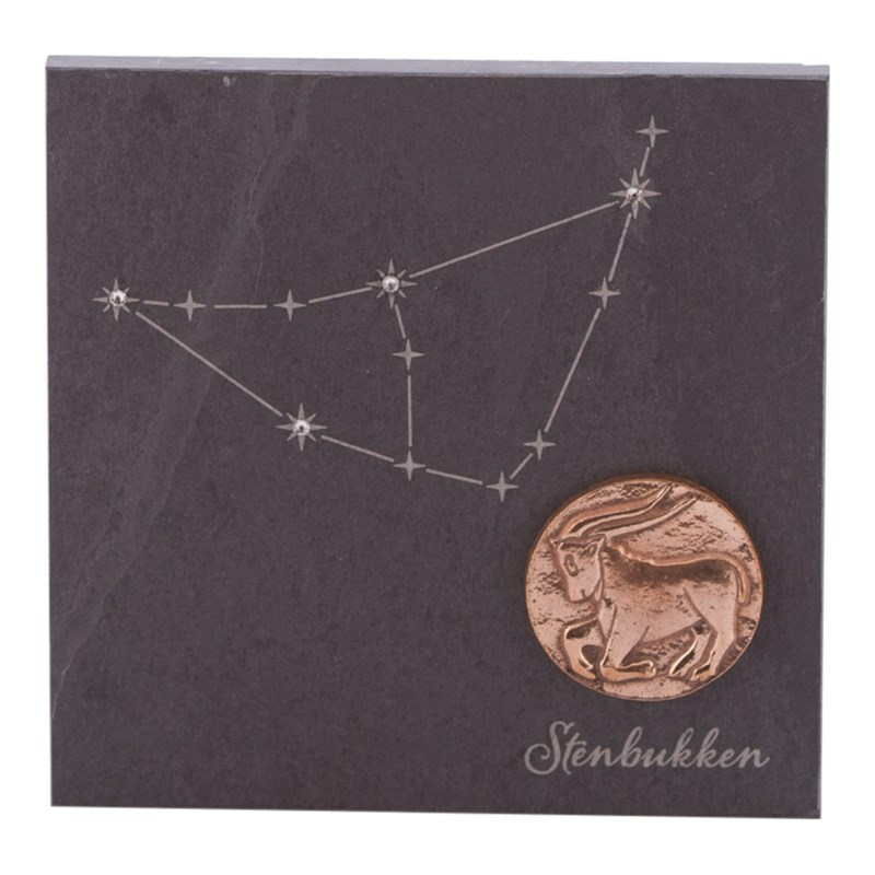 Stjernetegn 145 X 145 Cm Billede 399- Kr Skifer Bronze Swarovski Krystaller Alletiders Gaveide - Stjernetegn Stenbuk 2212-2001