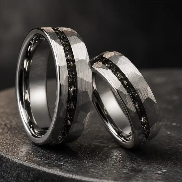 Aurelio Tungstenring  -  Matteret Vielsesring Eller Forlovelsesring