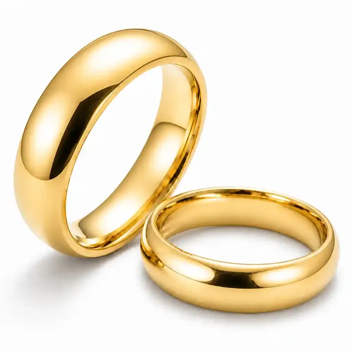Glossy Forgyldt Ring I ædelstål