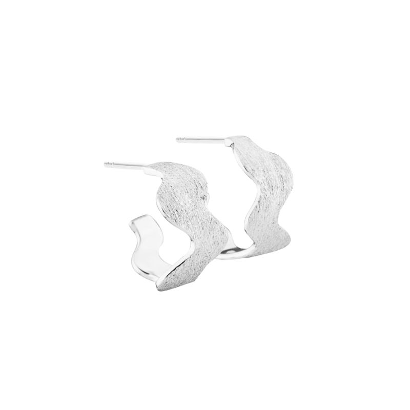Dreamlit Wavy Hoop 14 Mm  Silver