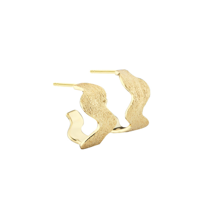 Dreamlit Wavy Hoop 14 Mm  Golden