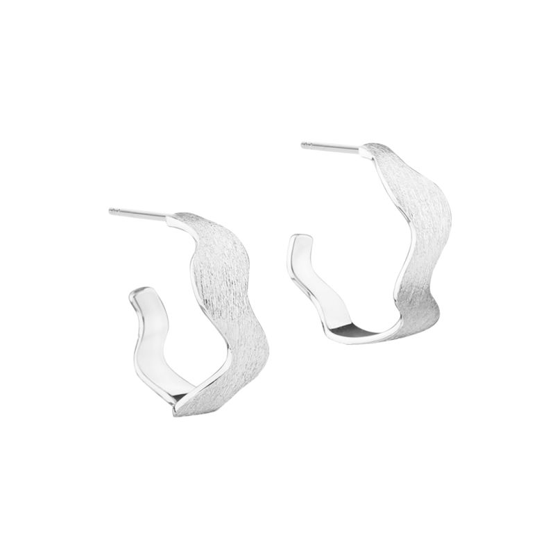 Dreamlit Wavy Hoop 18 Mm   Silver
