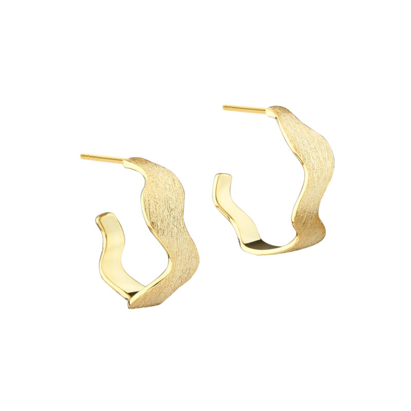 Dreamlit Wavy Hoop 18 Mm  Golden