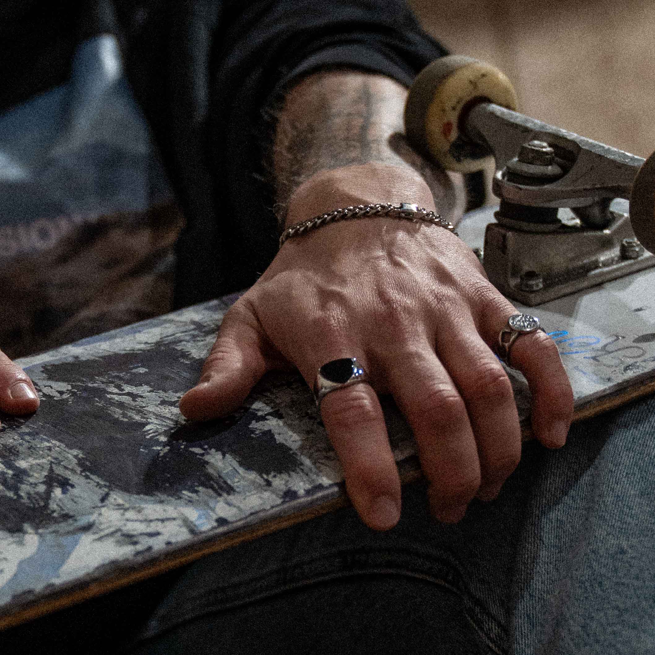 Black Onyx Polygon Signet Ring Sølv - Str 7 - Herre - Northern Legacy