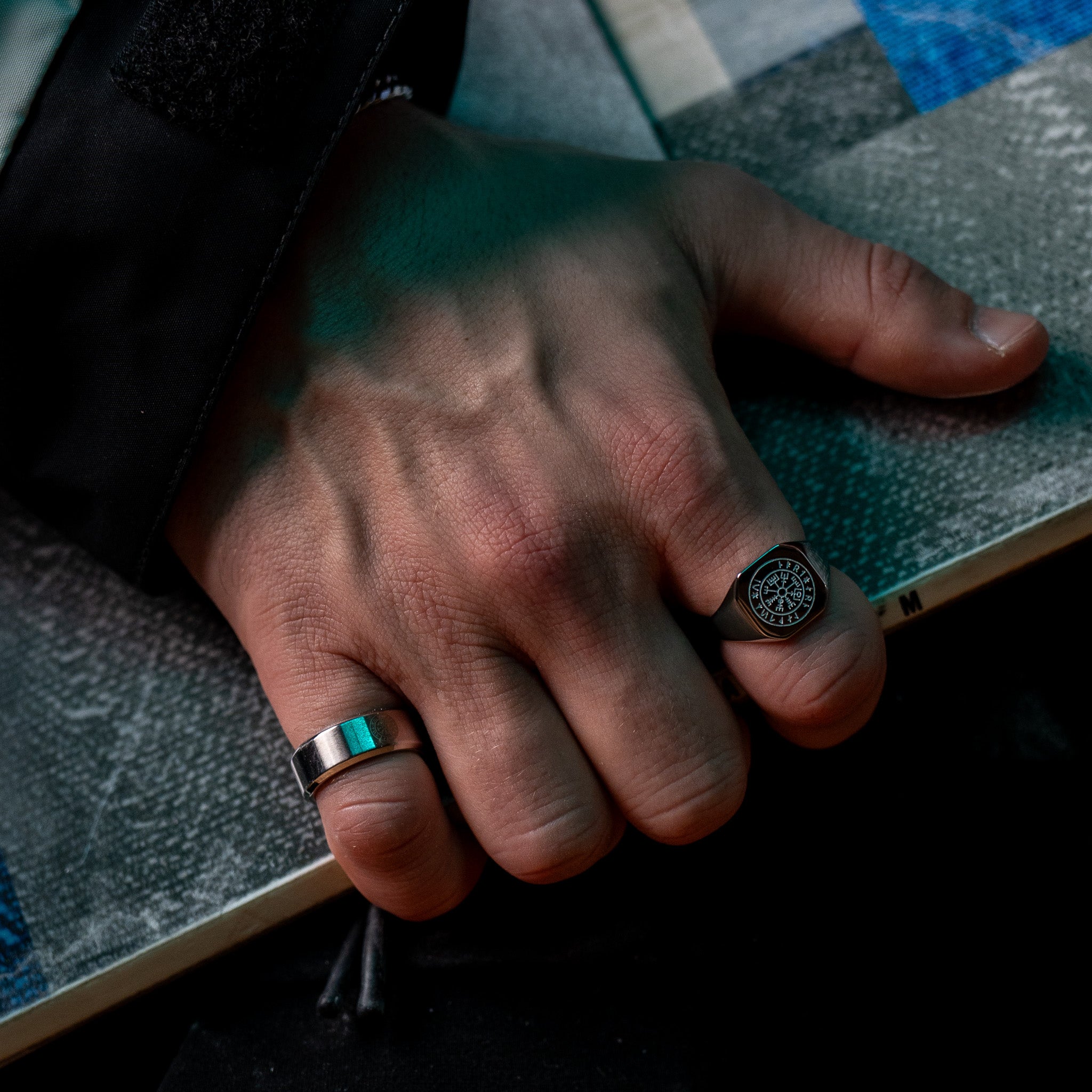Siempre Vegvisir Band Ring Sølv - Str 55 - Herre - Northern Legacy