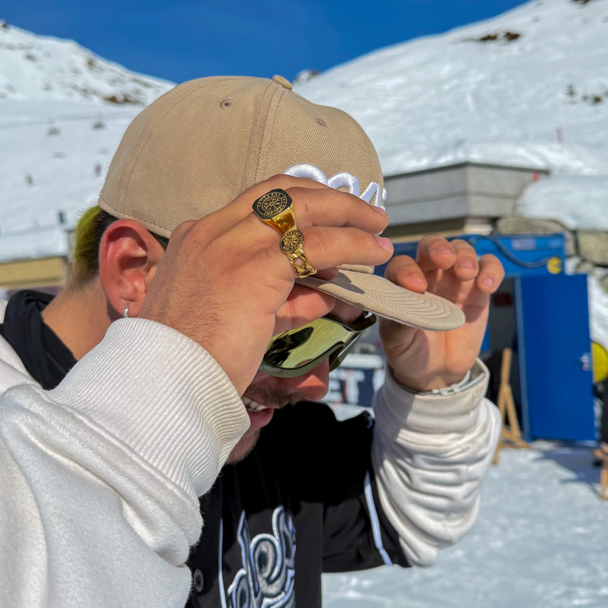 Vegvisir Oversize Signet Ring Guld - Str 8 - Herre - Northern Legacy