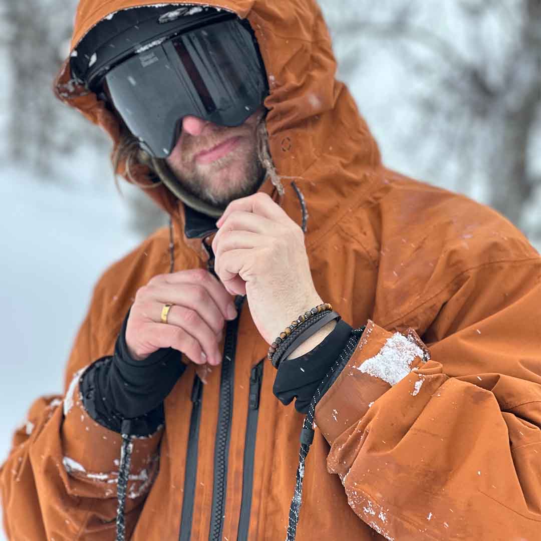 Ember Læder Og Perlearmbånd - S - 19 Cm - Herre - Northern Legacy