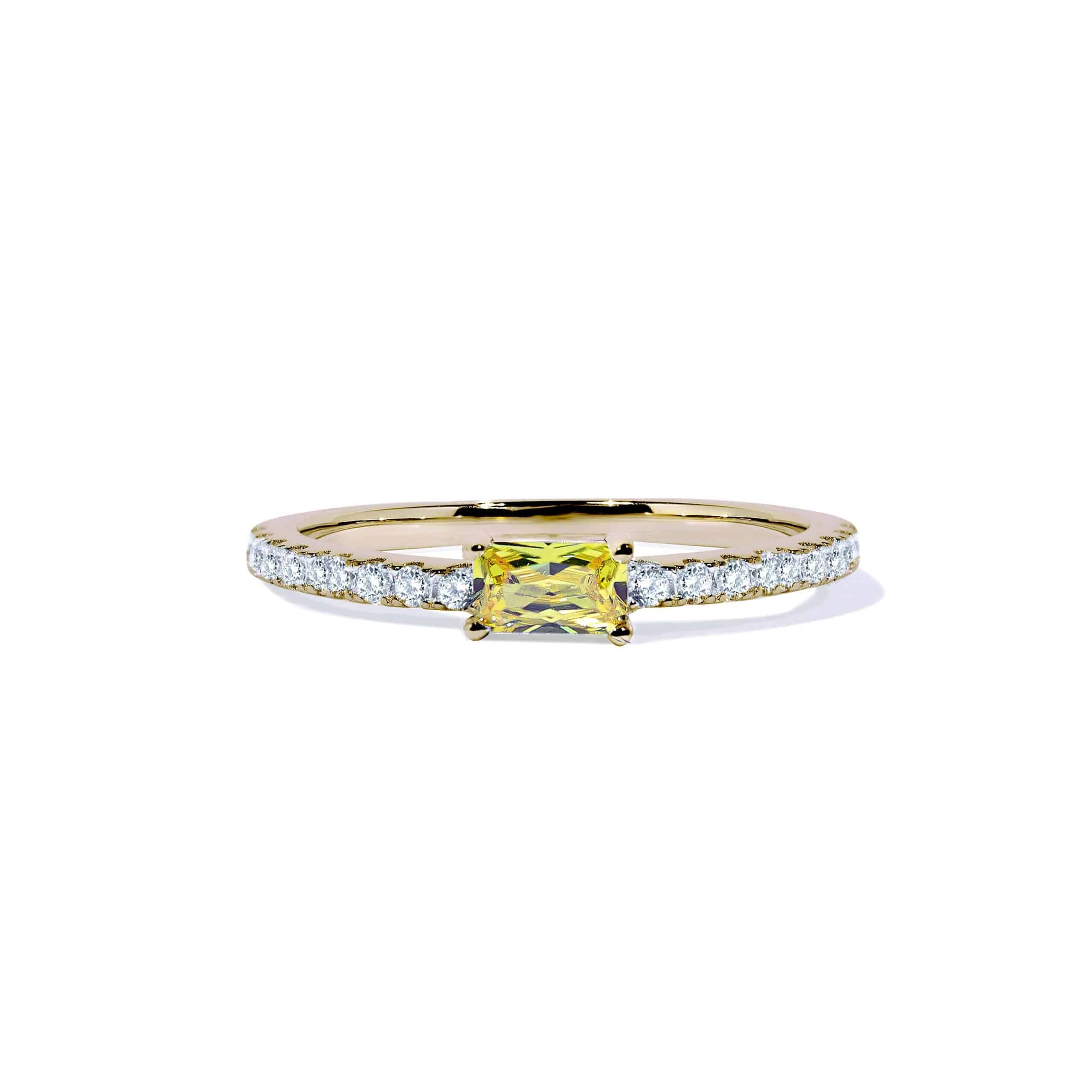 Oxford Gul Loveable Radiant Ring I Forgyldt Sterling Sølv - 48