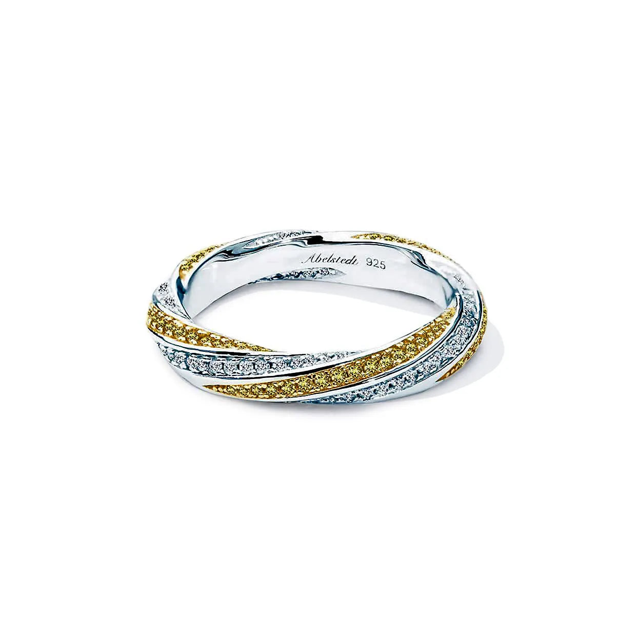 Sahara Snoet Alliancering Ring Med Gule Sten - 48