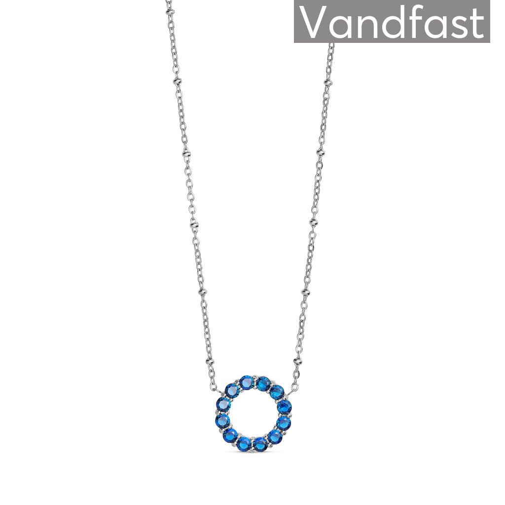 Annebrauner Big Sapphire Circle Halskæde