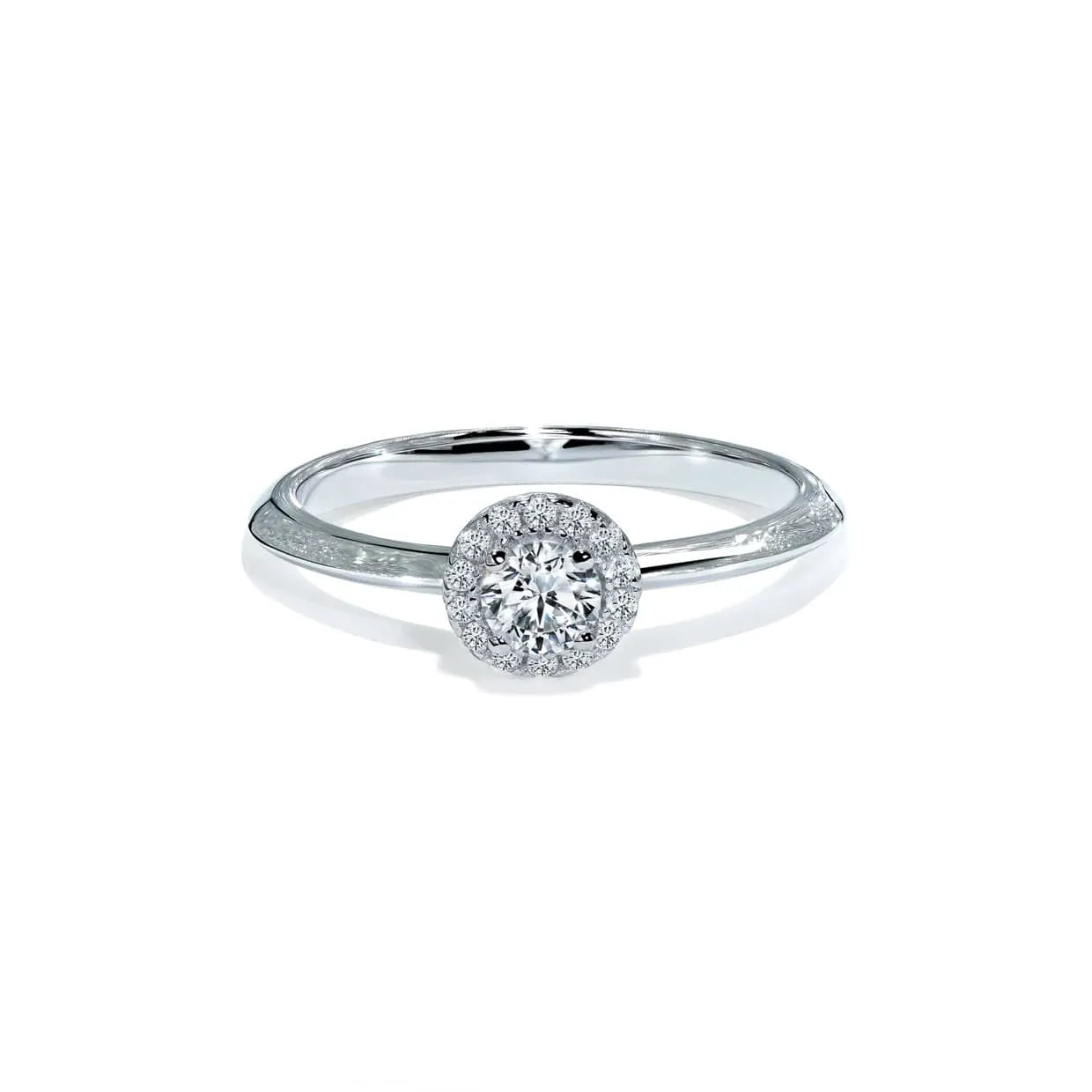 Genova Rund Halo Diamant Ring I Hvidguld - 14k Guld 66