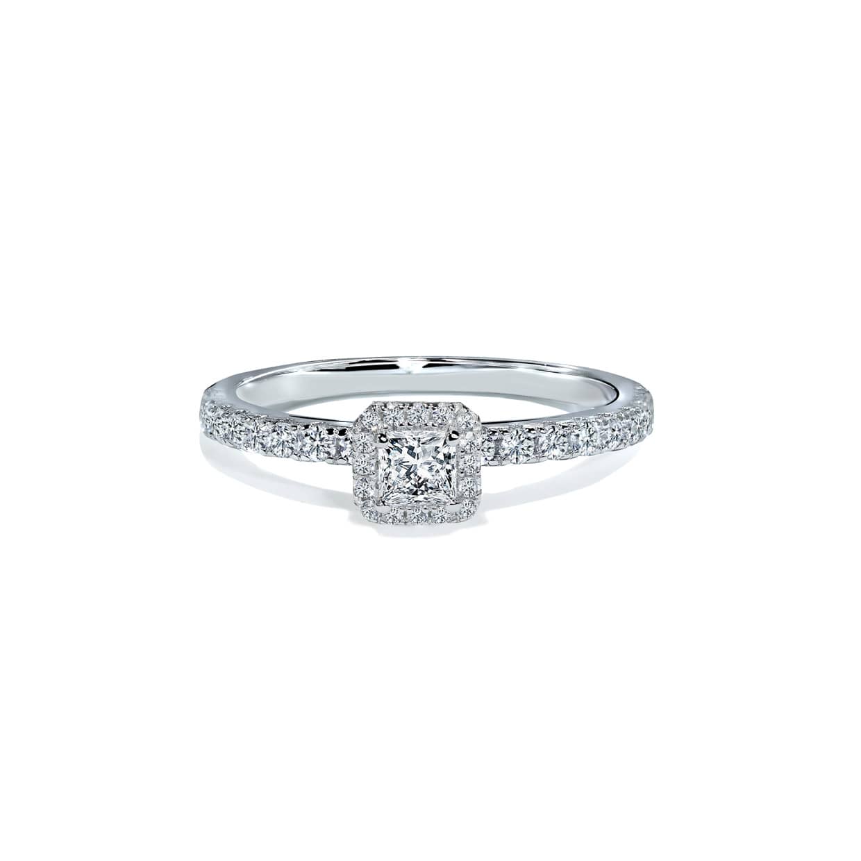 Oxford Halo Square Solitaire Ring - 48